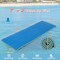 7ft Blue XPE Foam Water Mat Floating Island with Pillow and Safety Tether for Pool Lake or Beach Fun